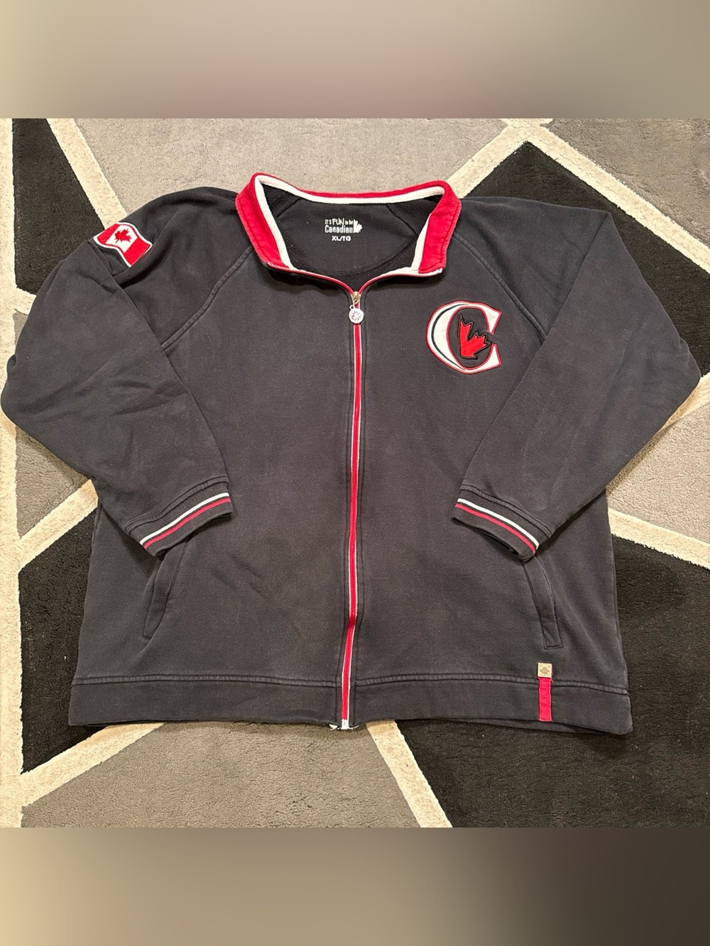 Black and red Canada zip-up sweatshirt